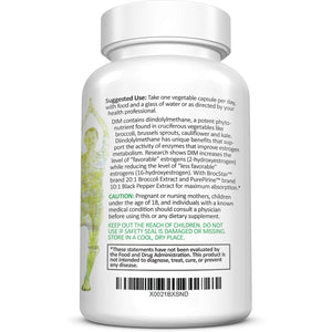 DIM Supplement, 300 Mg Diindolylmethane plus Broccoli Seeds Extract Pills, Vegan Non-Gmo, 60 Capsules | Made in the USA