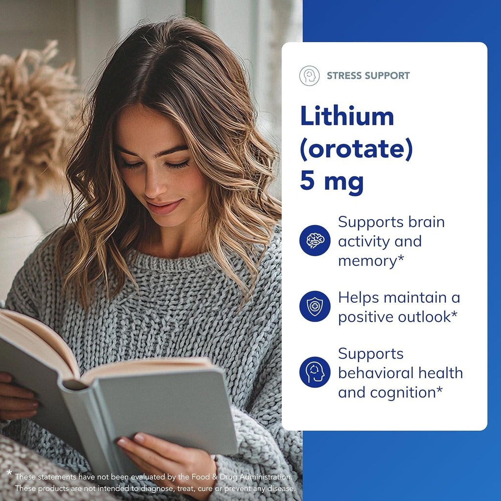 Pure Encapsulations Lithium Orotate 5 Mg - Brain Support Supplement - with N-Acetyl-L-Cysteine (NAC) for Memory & Brain Behavior* - Gluten Free & Non-Gmo - 90 Capsules