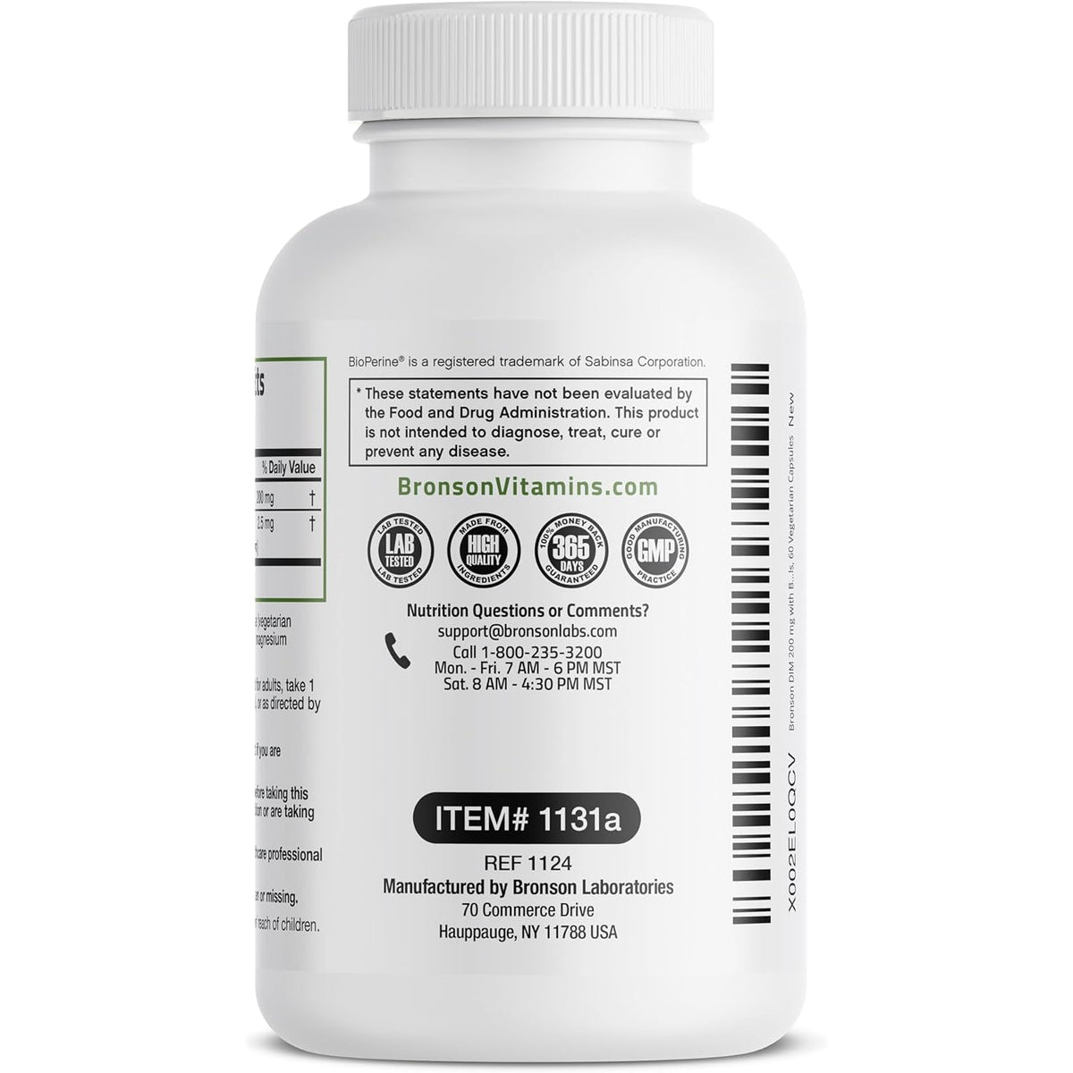 Bronson DIM 200 MG Supplement Diindolymethane with Bioperine for Enhanced Absorption, Estrogen Metabolism & Maintains Balanced Hormone Levels, 60 Vegetarian Capsules