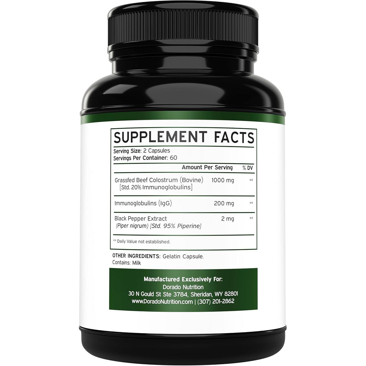 Colostrum Supplement (120 Count) 1000Mg per Serving (Bovine Colostrum Capsules from First Milking Only, Std. to Contain 20% Igg Immunoglobulins) - Grass Fed, No Fillers, Third Party Tested - USA Made