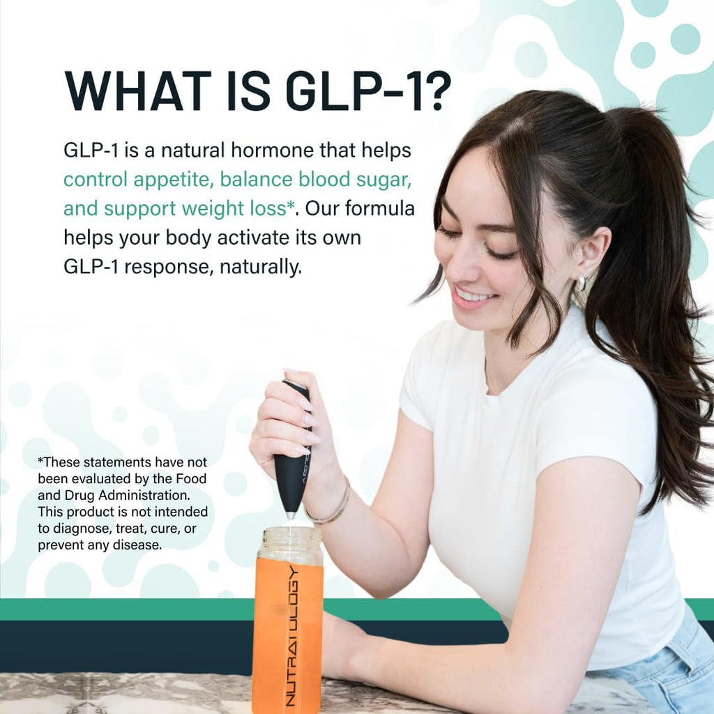 GLP-1 Booster | Control Cravings, Appetite Support & Gut Health | High in Fiber & Sugar-Free Drink Mix | GLP1 Supplements Weight Loss Women & Men | Peach Pomelo Flavor | Made in USA | 30 Servings