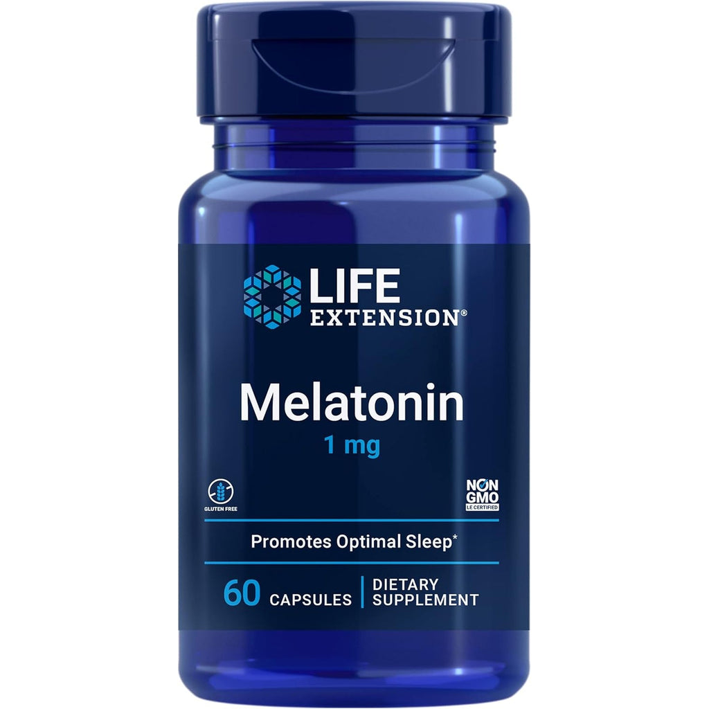 Life Extension Melatonin 1 Mg - for Restful Night, Hormone Balance, and Immune Health - Immediate Release - Gluten-Free, Non-Gmo - 60 Capsules