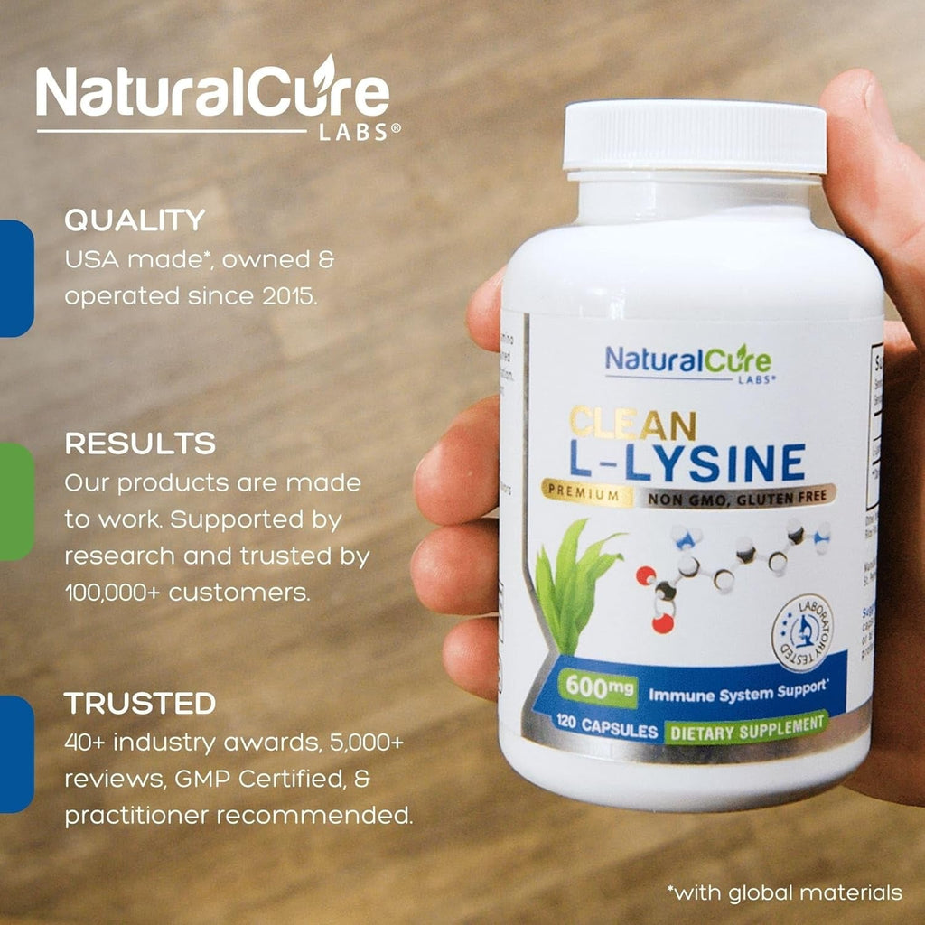 Palmara Health Clean L-Lysine 600Mg, 120 Capsules | Vegan, Non-Gmo, & Gluten Free