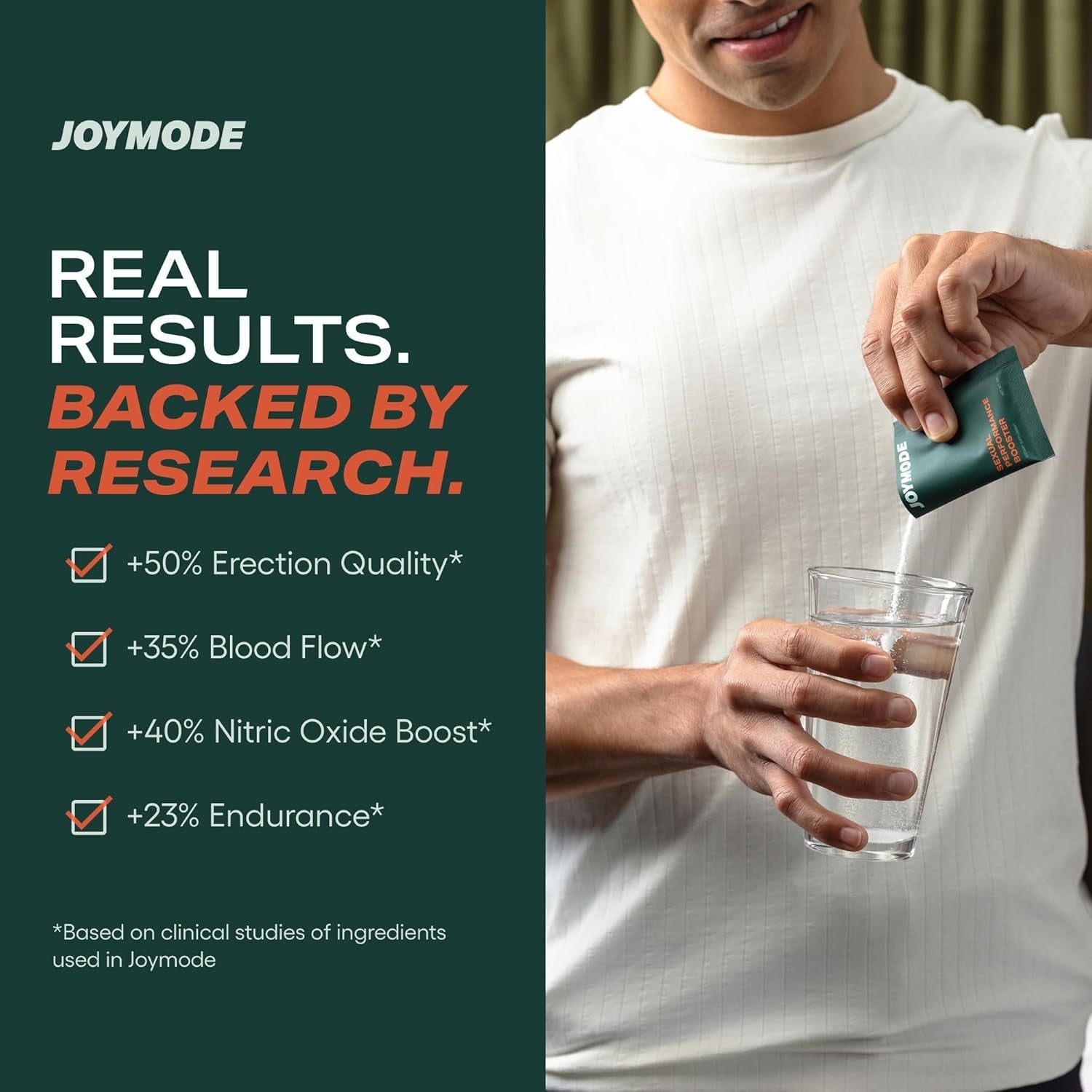 JOYMODE Sexual Performance Booster for Men – Fast-Acting Erection & Libido Support with L-Arginine, L-Citrulline & Ginseng – Premium On-Demand Male Enhancing Supplement Powder
