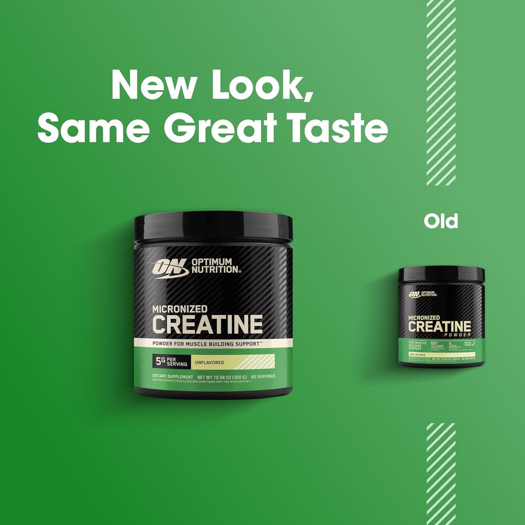 Optimum Nutrition Micronized Creatine Monohydrate Powder, Unflavored, 60 Servings, 300 Grams (Packaging May Vary)