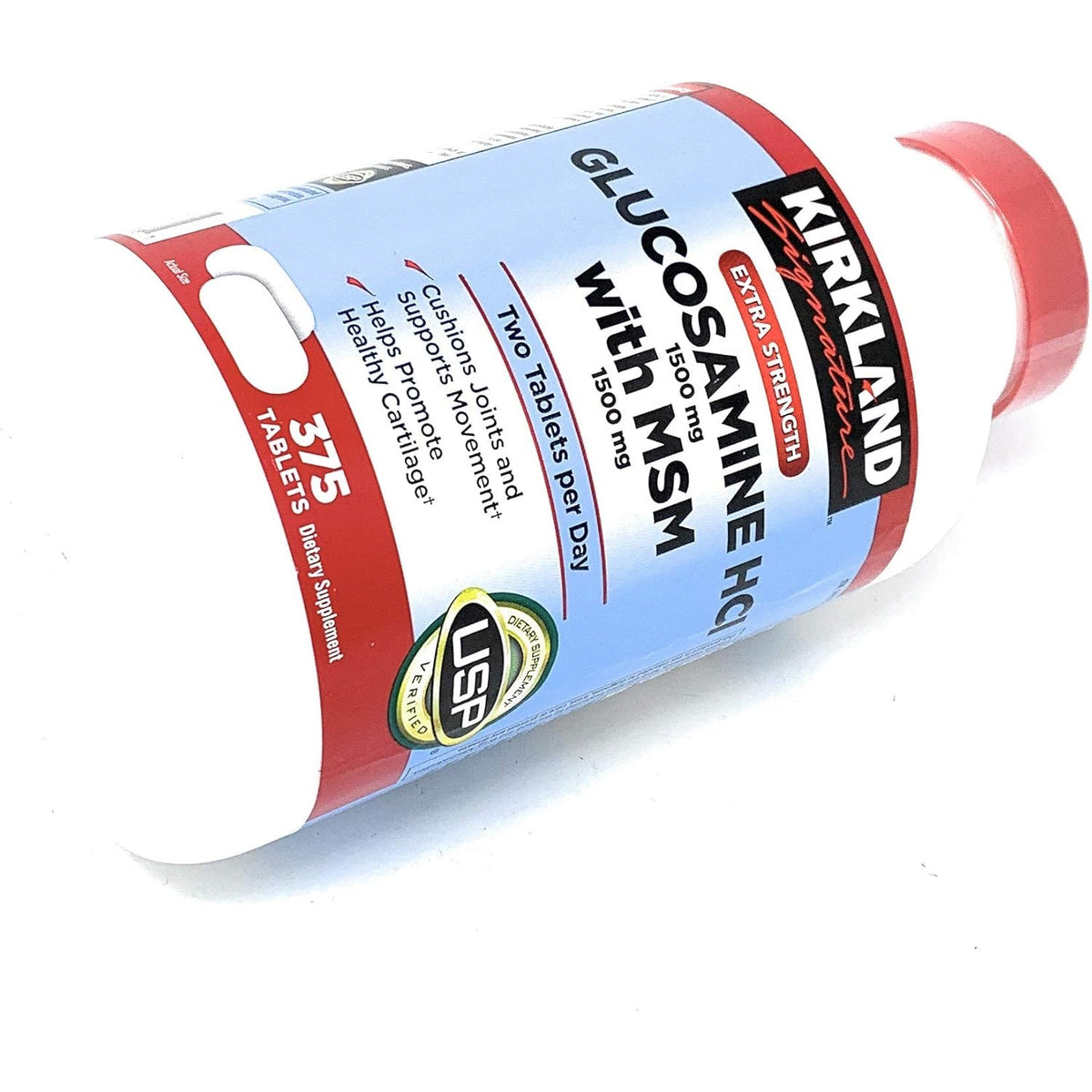 Kirkland Signature Extra Strength Glucosamine HCI 1500Mg, with MSM 1500 Mg, 375-Count Tablets