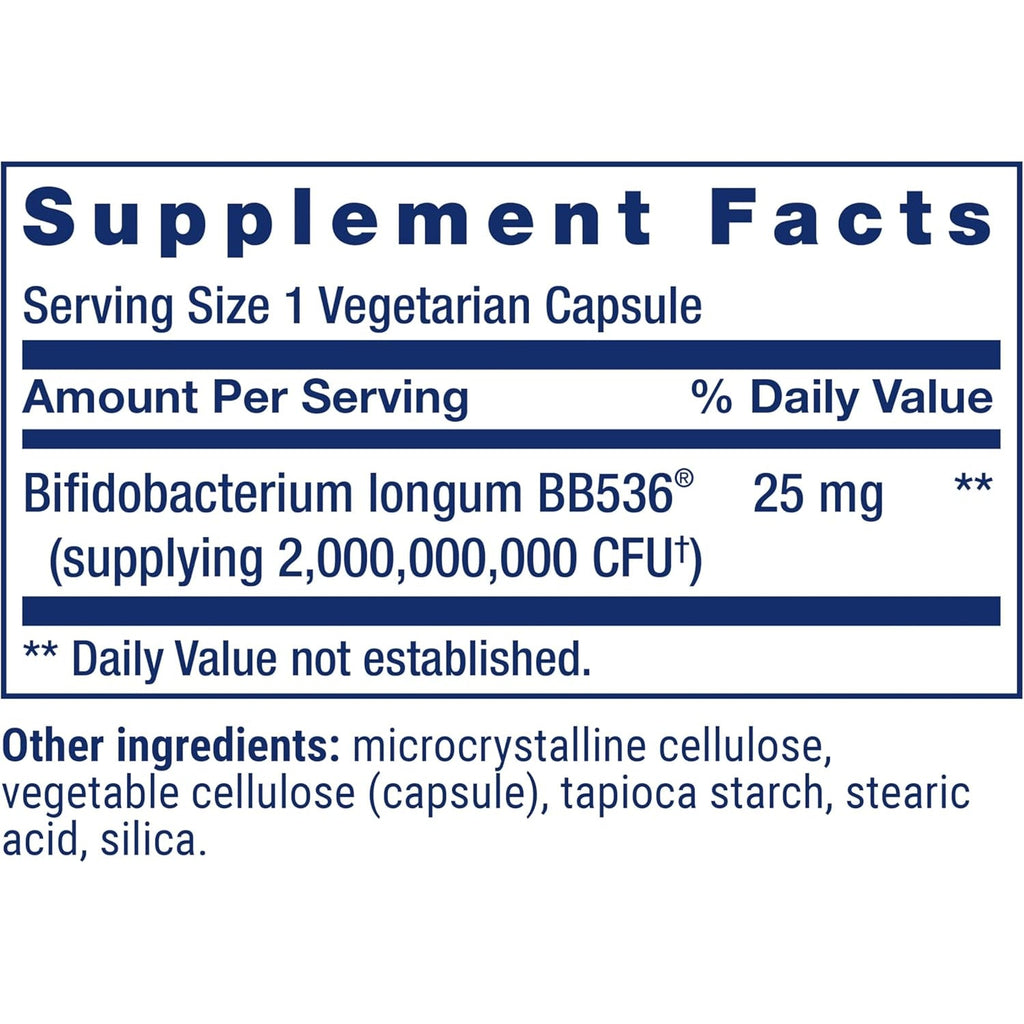 Life Extension Bifido GI Balance, Probiotics, Bifidobacterium Longum BB536® (2 Billion CFU), Support Healthy Gut & Digestive Health, Gluten-Free, Non-Gmo, Vegetarian, 60 Capsules