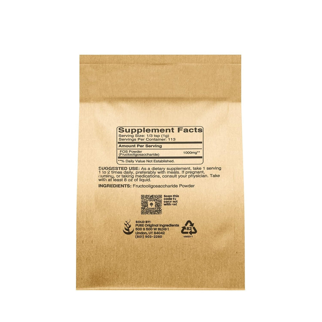 Pure Original Ingredients Fructooligosaccharides 4Oz, No Additives, FOS Powder