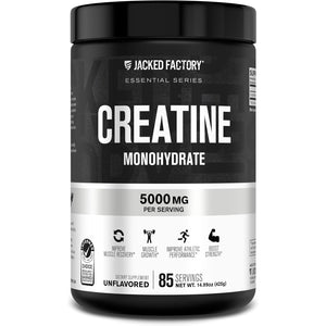 Jacked Factory Creatine Monohydrate Powder 425G - 5G Daily Creatine Supplement for Men and Women, Vegan-Friendly, Third-Party Tested - 85 Servings, Unflavored