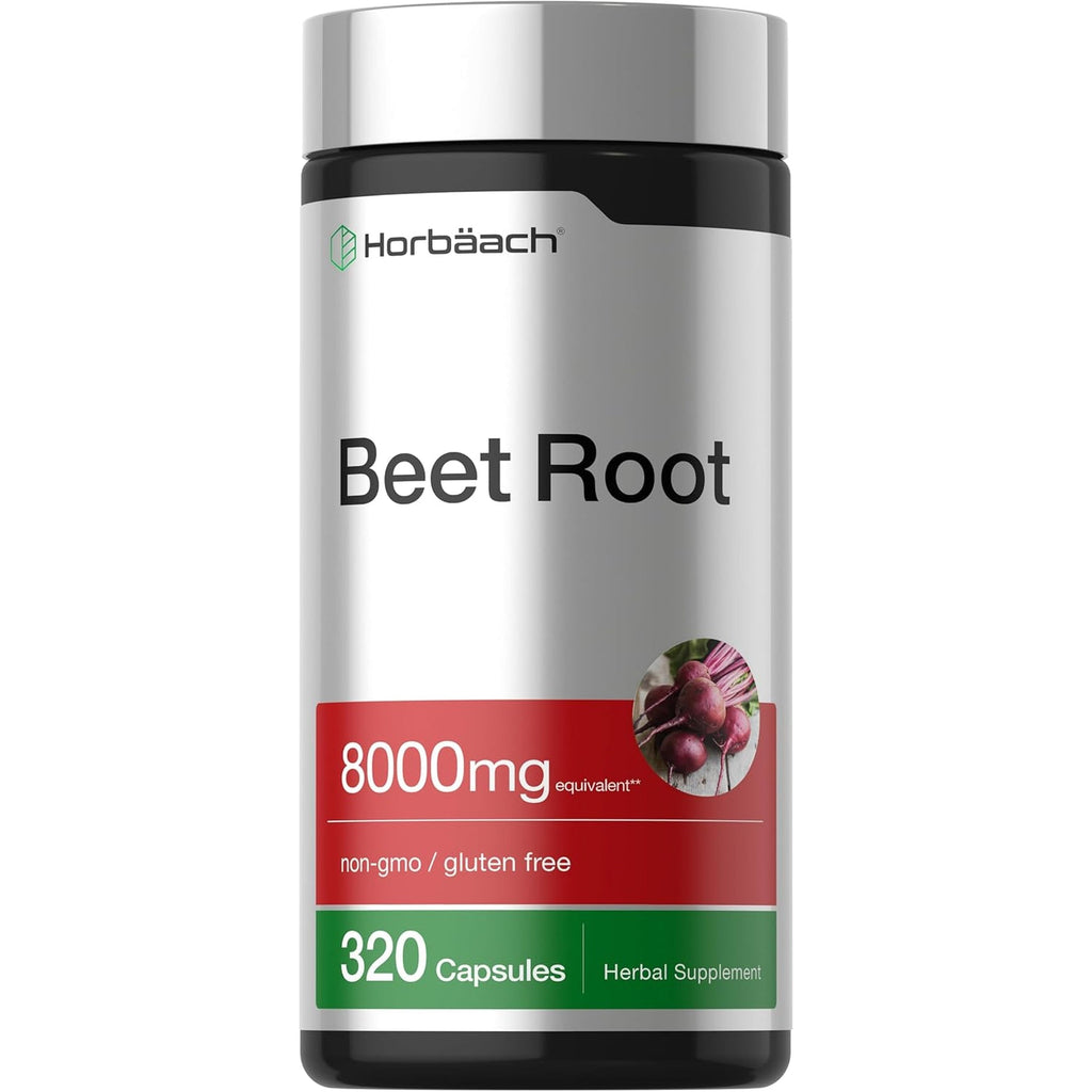 Horbäach Beet Root Powder Capsules | 320 Pills | High Potency Herbal Extract Supplement | Non-Gmo, Gluten Free Formula