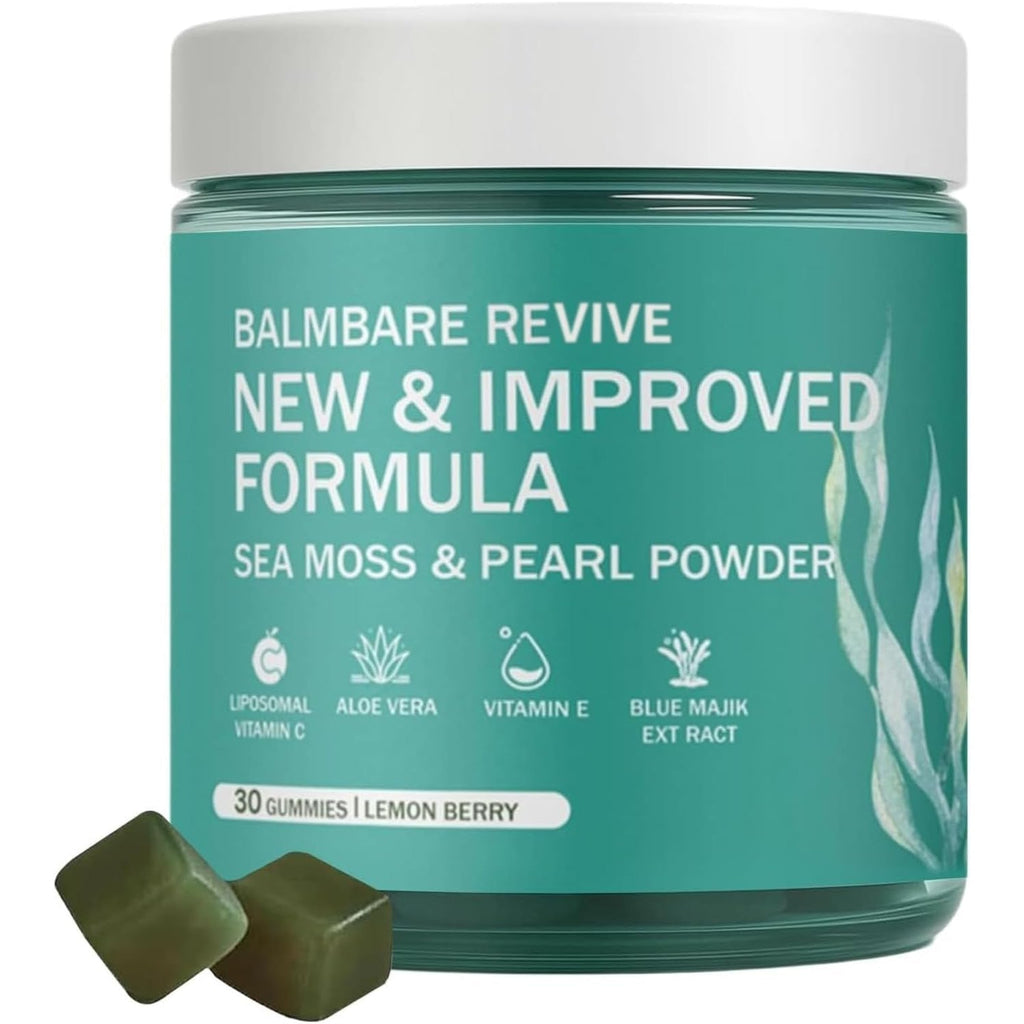 Revive Hair Gummies - Sea Moss Gummies with Hair, Skin & Nails Vitamins with Seamoss, Pearl Powder, Vitamin E, Aloe Vera, Liposomal Vitamin C, 30 Count