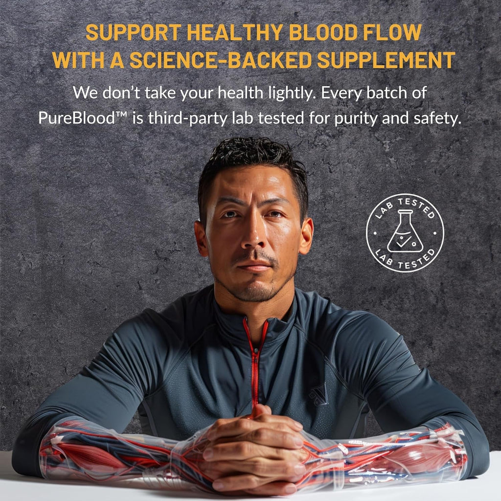 Pure Blood - Advanced Circulatory Support, Clinically Dosed Ingredients, Cholesterol & Lipid Balance, Clean + Transparent Formula, 120 Capsules