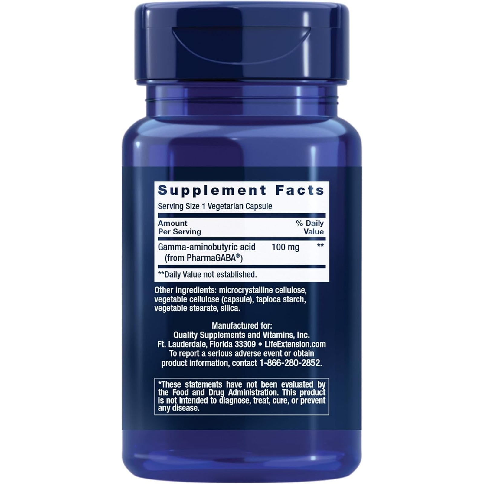 Life Extension GABA, Stress Support, GABA Supplement, Mood Support, Sleep, Relaxation, Gluten-Free, Non-Gmo, Vegetarian, 60 Capsules
