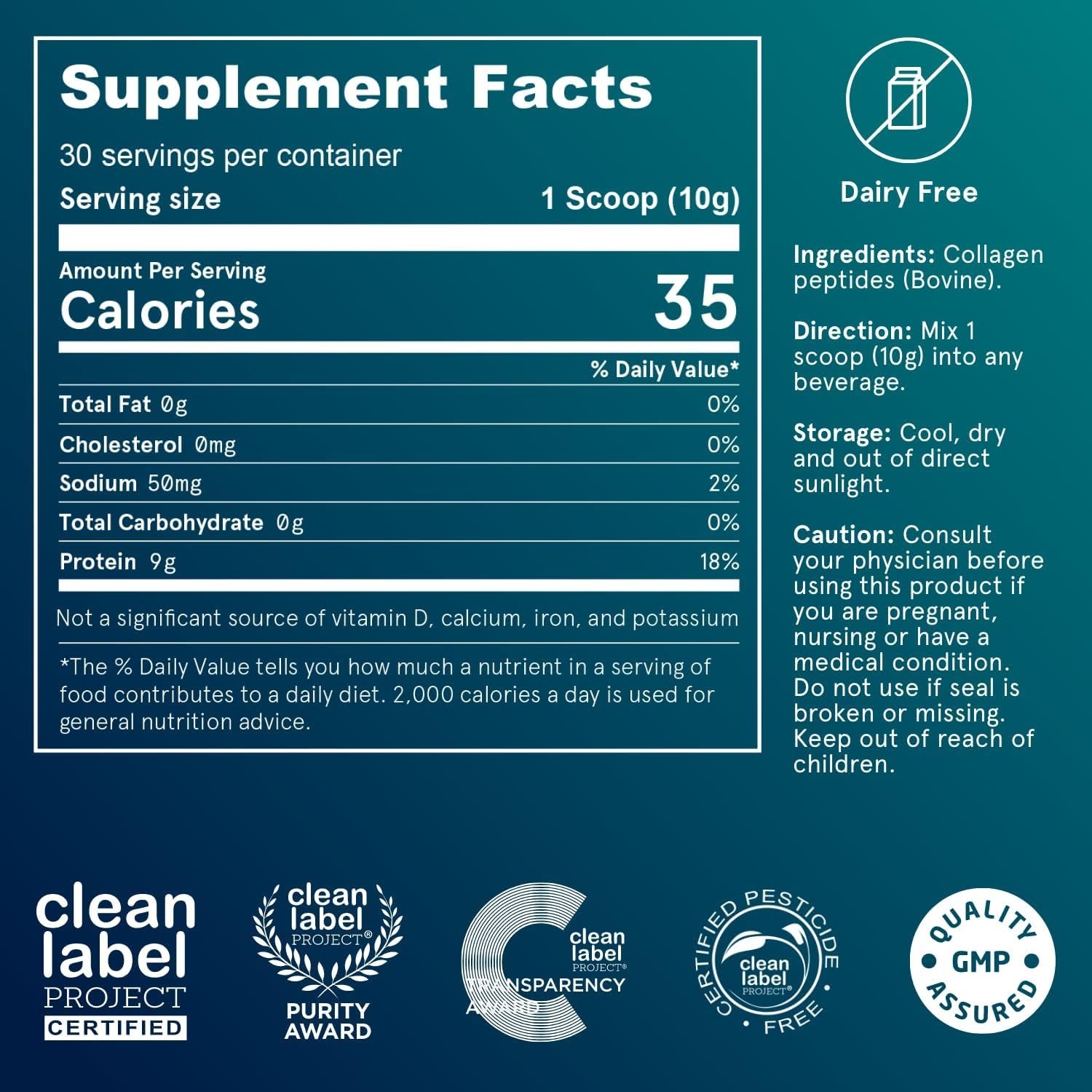 Puori Pure Collagen Peptides Powder, Unflavored - 10G of Grass-Fed Hydrolyzed Bovine Collagen Supports Skin Health, Hair & Nail Strength, Joint Pain & Mobility Support - 30 Servings