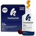 Healthycell REM Sleep Aid Supplement for Adults - Liquid Gel Extra Strength Sleep Supplement with Melatonin, Magnesium, L-Theanine, GABA & Natural Calming Herbs - 30 Gel Packs, Cherry Flavored