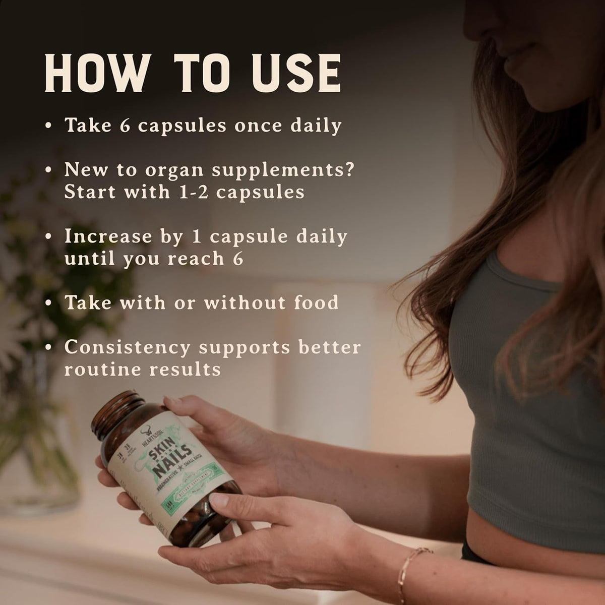 HEART & SOIL 100% Grass Fed & Finished Colostrum Supplement from Regenerative Cattle for Gut, Muscle & Immune Health – 3000Mg Bovine Colostrum Capsules - Gut Health for Men & Women –180 Capsules