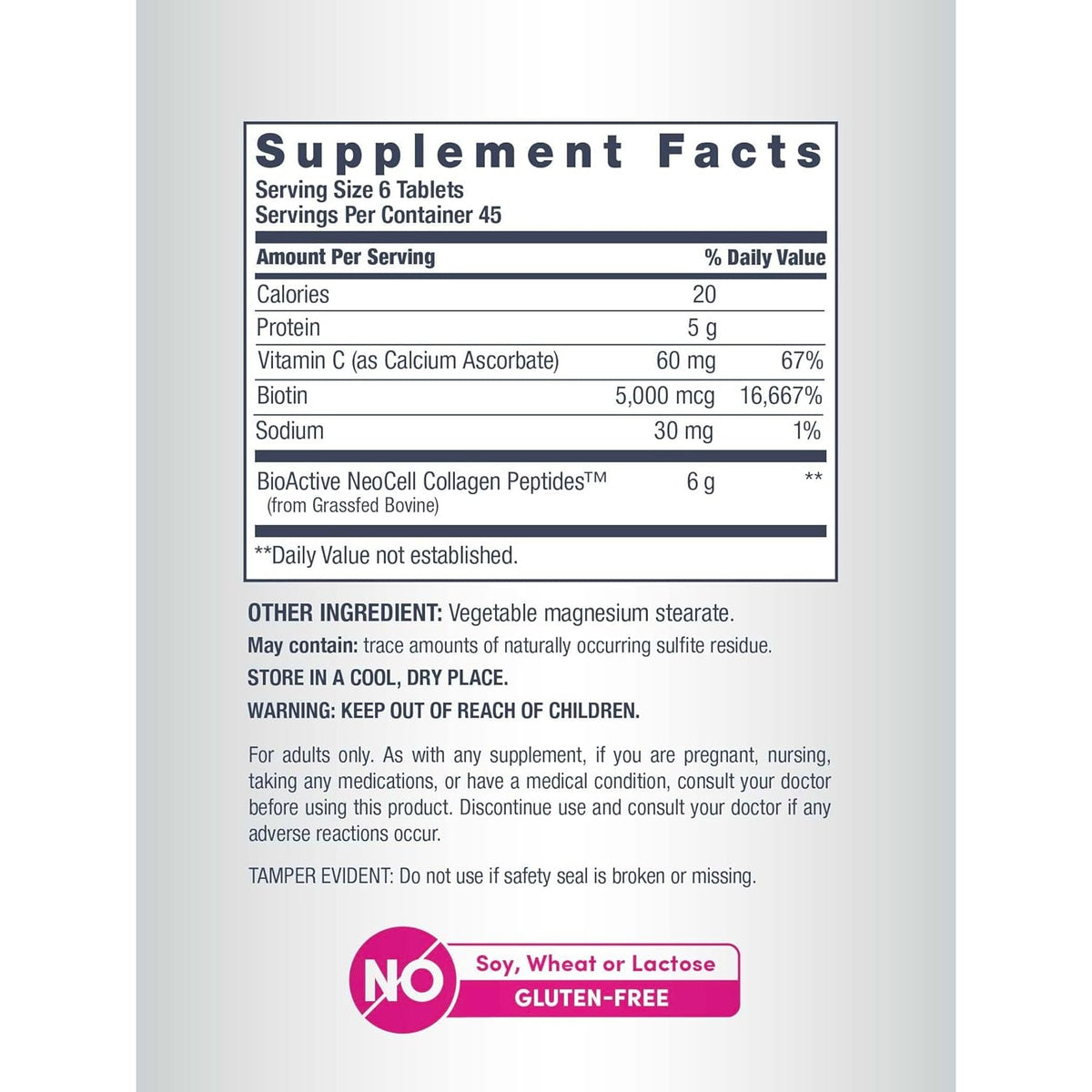Neocell Collagen Peptides Pills | 270 Caplets | with Vitamin C and Biotin | Grass Fed Bovine | Hair, Skin, & Nails | for Women and Men
