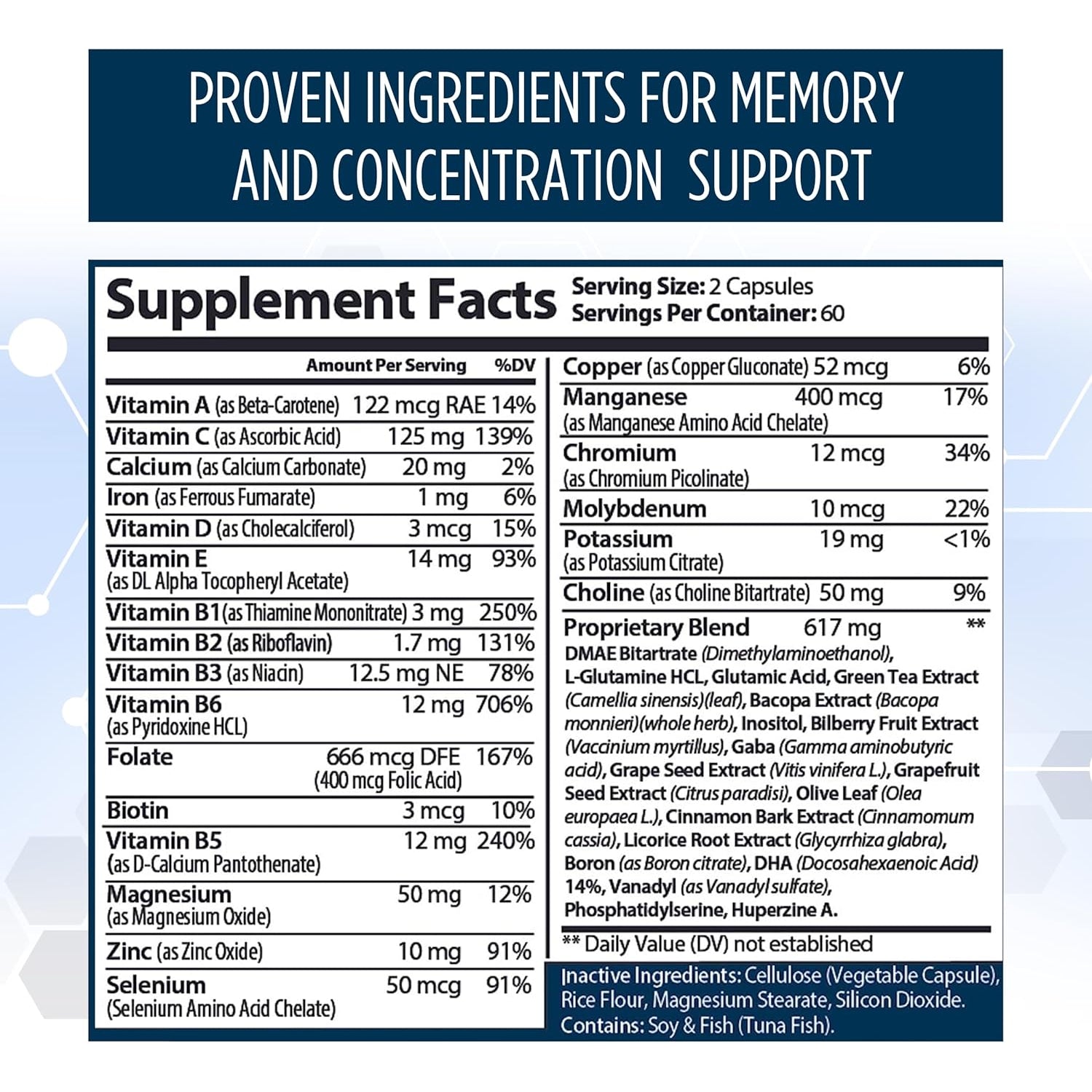 Neuro plus Brain & Focus Formula - Nootropic Brain Booster Supplement, Supports Brain Health, Mental Clarity & Focus - Enhances Concentration & Mental Energy – 120 Capsules (1)