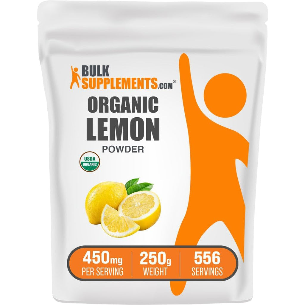 Bulksupplements.Com Organic Lemon Powder - Natural Vitamin C Source, Fruit Powder, Lemon Flavoring - Gluten Free, 450Mg per Serving, 250G (8.8 Oz) (Pack of 1)