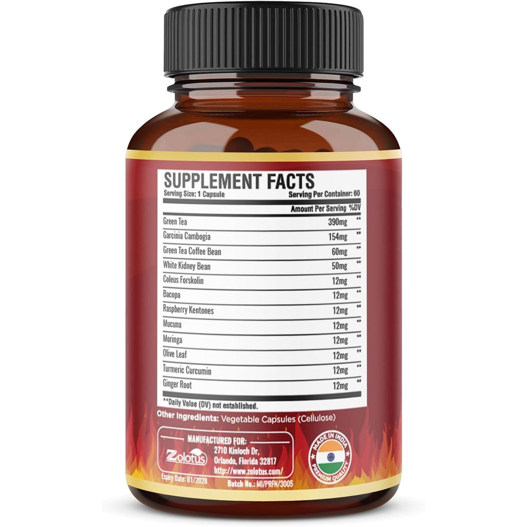 Premium Weight Loss Pills for Women, the Best Fat Burners for Women and Men, Energy Pills, High Potency with Green Tea Extract 98%, 2 Months Supply