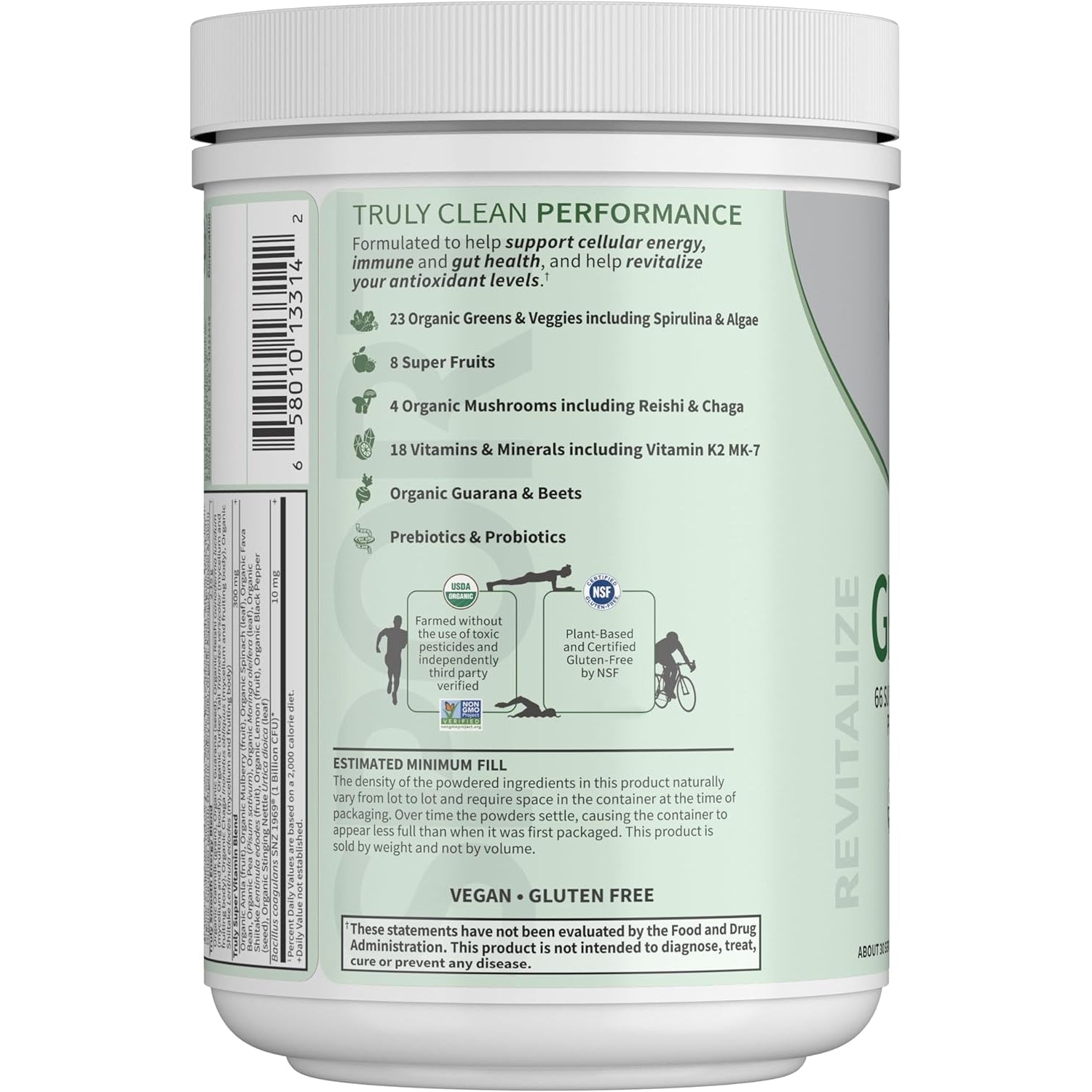Garden of Life Sport Nutrition Greens and Superfoods Powder for Women and Men - Apple Berry, Organic Blend - Spirulina, Fruit, Vitamins, Pre & Probiotics, Mushrooms, Athletic Supplements, 30 Servings