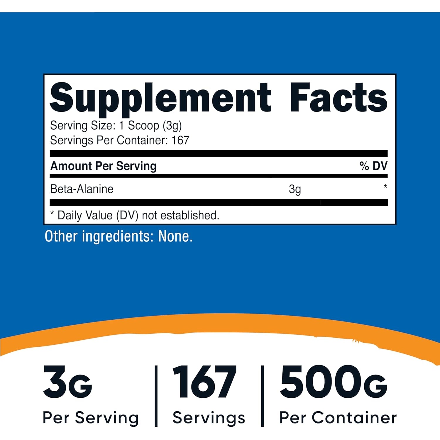 Nutricost Beta Alanine Powder 500 Grams (1.1Lbs) - Pure Beta Alanine, Gluten Free & Non-Gmo