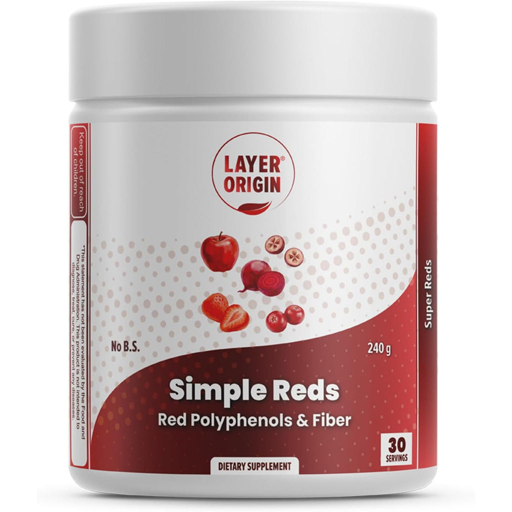 Simple Reds - Organic Red Polyphenols Whole Fruit Powder | Only Real Red Whole Fruits & Zero-Fillers | 30 Servings