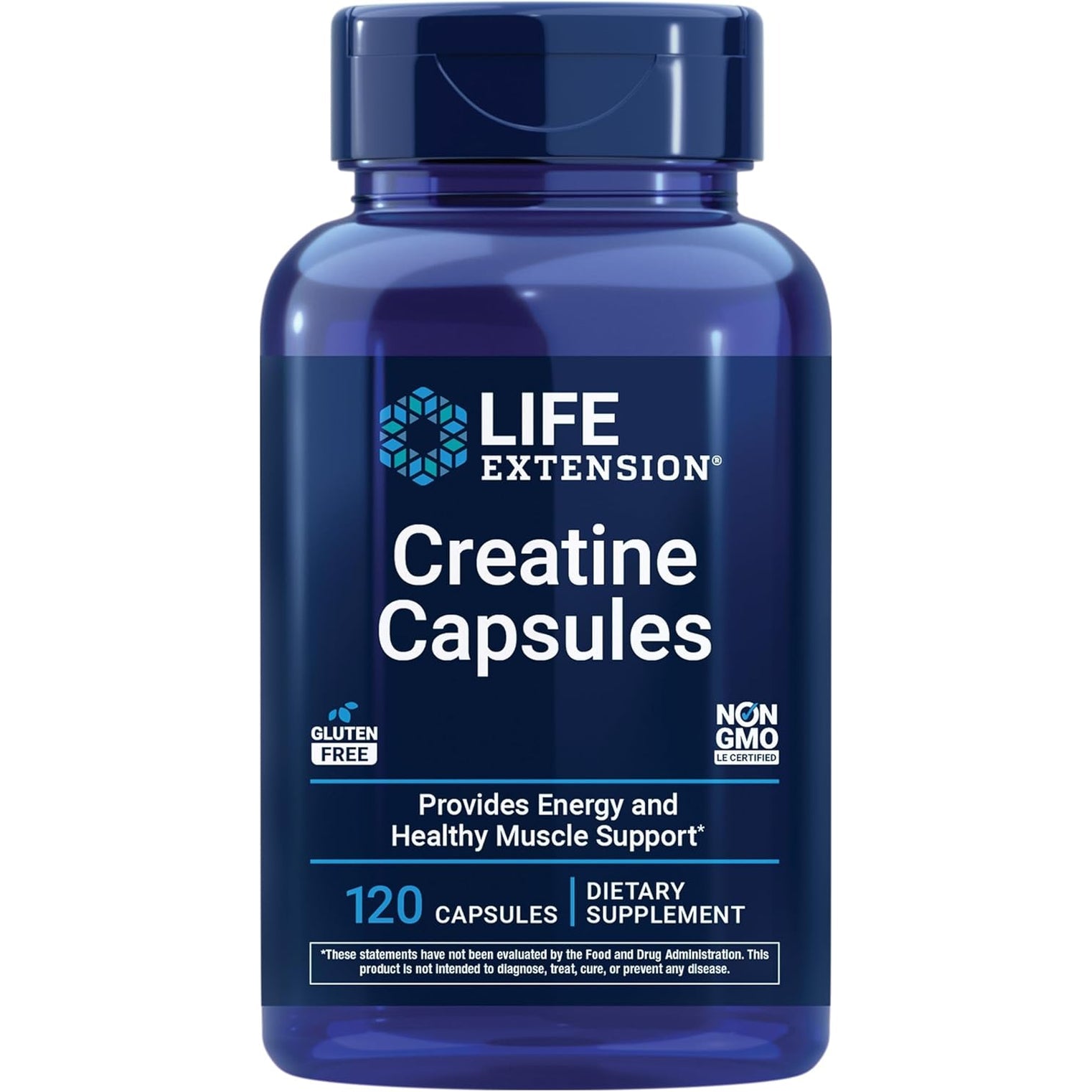 Life Extension Creatine Capsules – Creatine Monohydrate – Promotes Strength, Lean Muscle, Healthy Endurance – Non-Gmo, Gluten-Free – 120 Capsules
