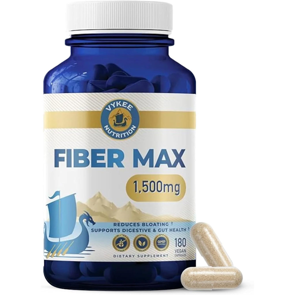Vykee Nutrition Advanced Fiber Complex – Psyllium Husk, Aloe Vera, Chia & Flax Seed | Vegan, Non-Gmo | Supports Digestive Health, Regularity & Gut Wellness | 180 Capsules