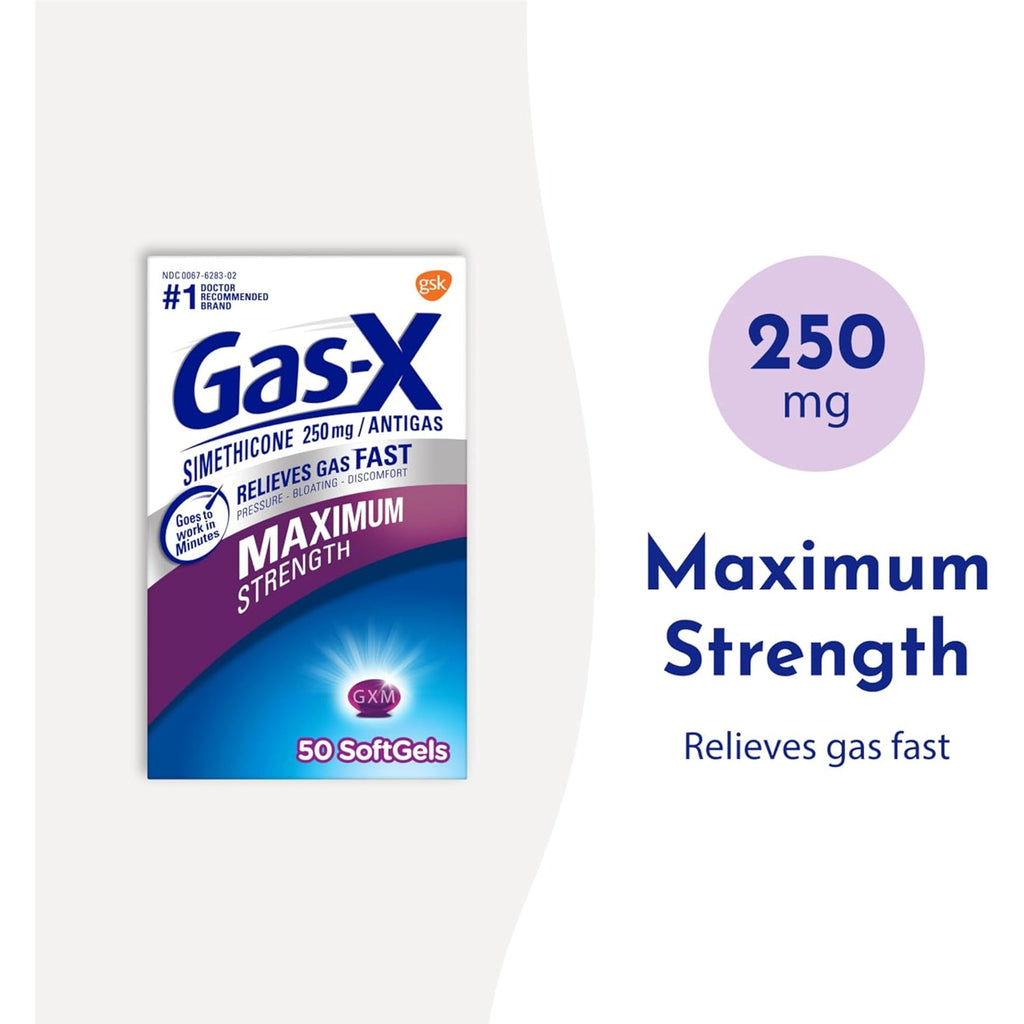 Gas-X Maximum Strength Gas Relief Softgels with Simethicone 250 Mg - 30 Count