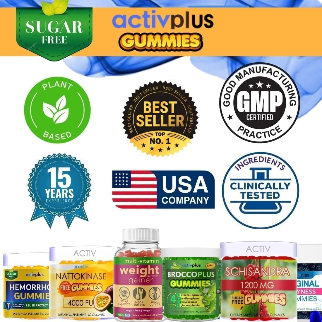 Semen Volume Booster Maximizer 2X Load - Male Fertility - Pineapple & Blueberry Sugar Free 60 Gummies