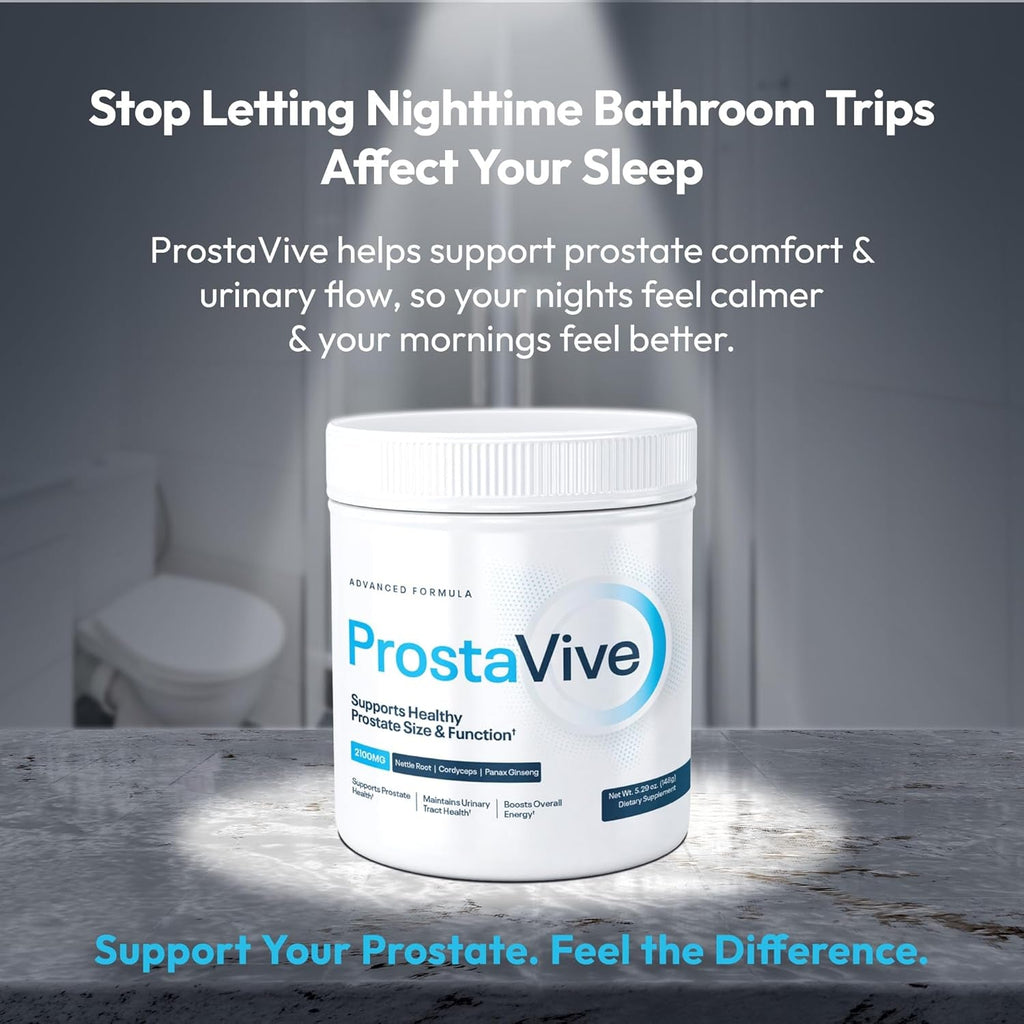 Prostavive Advanced Prostate Support Formula - Complete Urinary & Bladder Health Supplement - Helps Promote Strong Flow & Emptying - Natural Powder - Gluten Free, Non-Gmo