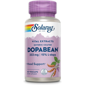 SOLARAY Dopabean 333Mg - Mucuna Pruriens L-Dopa - Wellness Support Supplement - Velvet Beans Seed Extract with 15% L Dopa plus Alpha Galactosidase - Enteric Coated, 60-Day Guarantee - 60 Servings