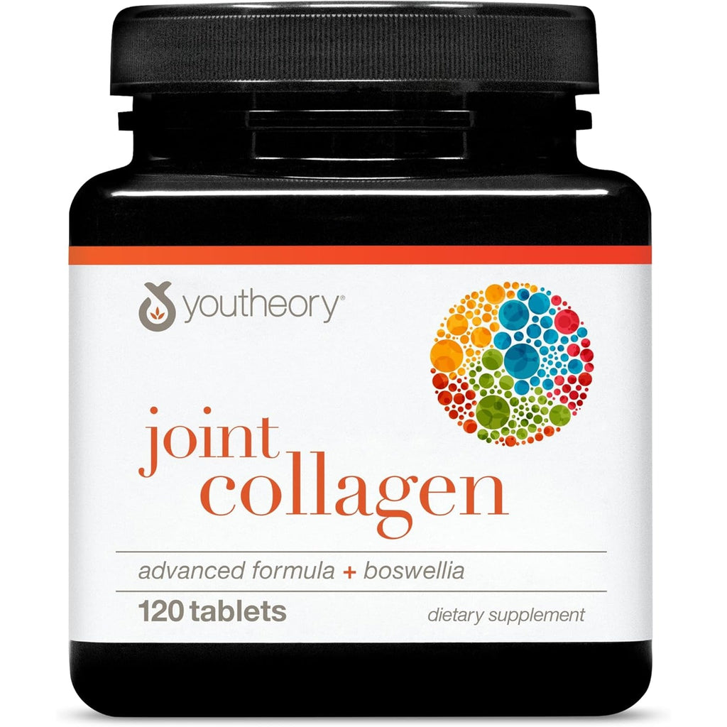 Youtheory Joint Collagen Advanced - Contains Undenatured Type II Collagen & Herbal Ingredients - Contains Bovine Source - Shellfish Free - 120 Tablets (60-Day Supply)