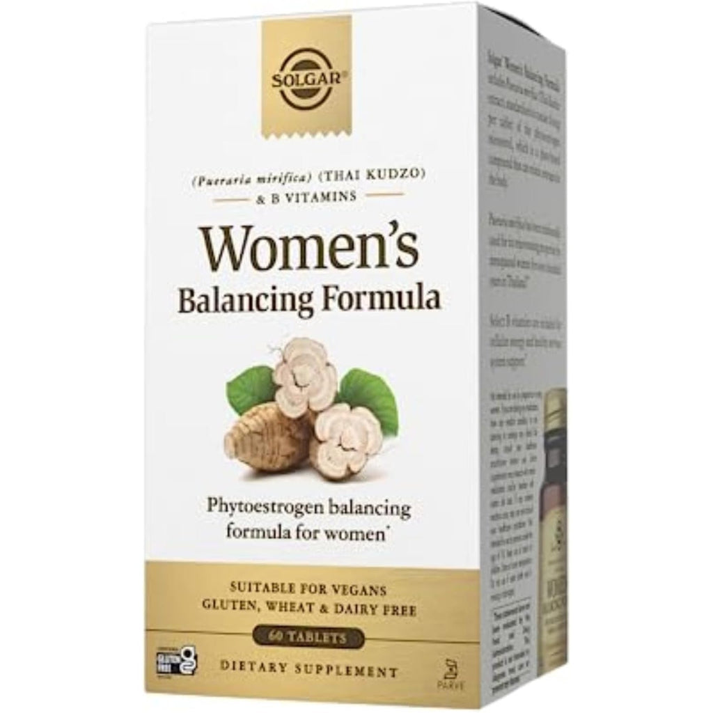 Solgar Women'S Balancing Formula, 60 Tablets - Pueraria Mirifica - Phytoestrogen Balancing Formula, Energy Metabolism, Nervous System Health - Vegan, Gluten-Free, Dairy Free, Kosher - 60 Servings