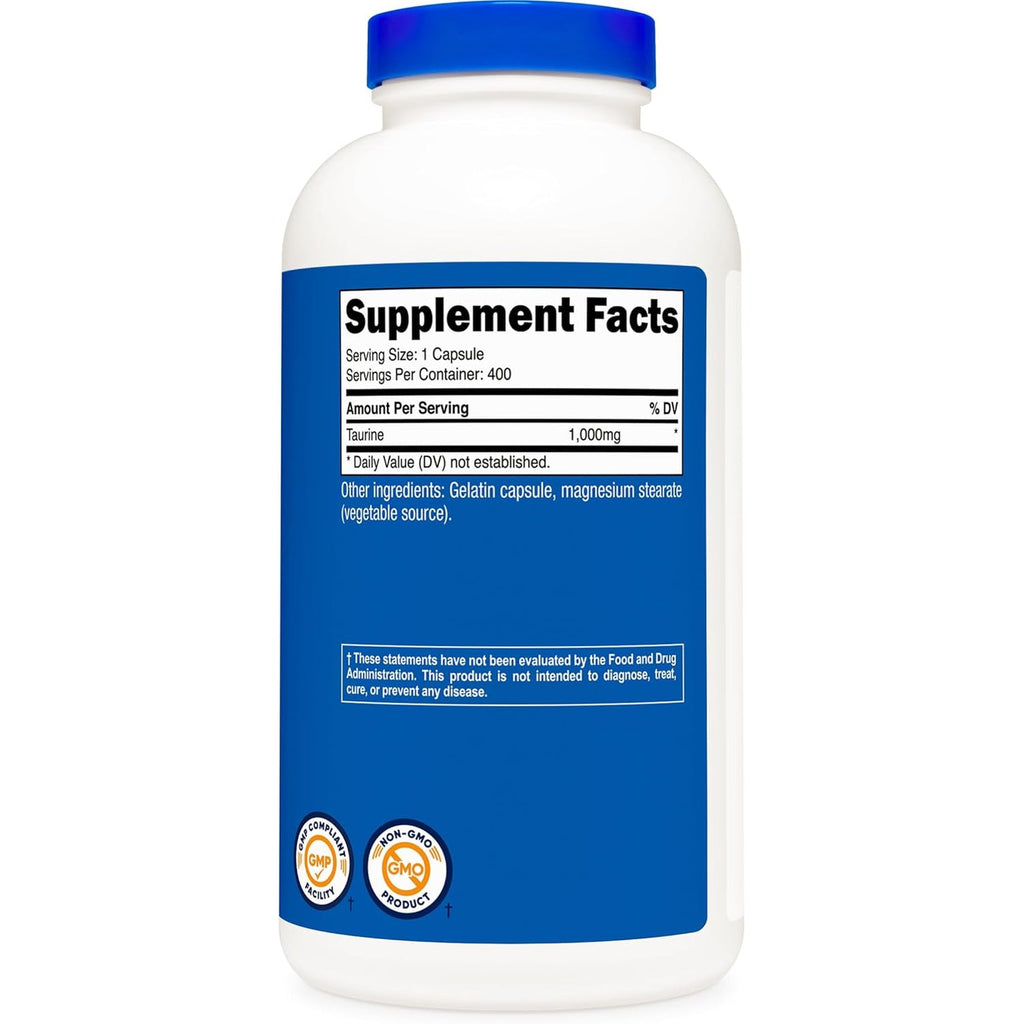 Nutricost Taurine 1000Mg, 400 Capsules