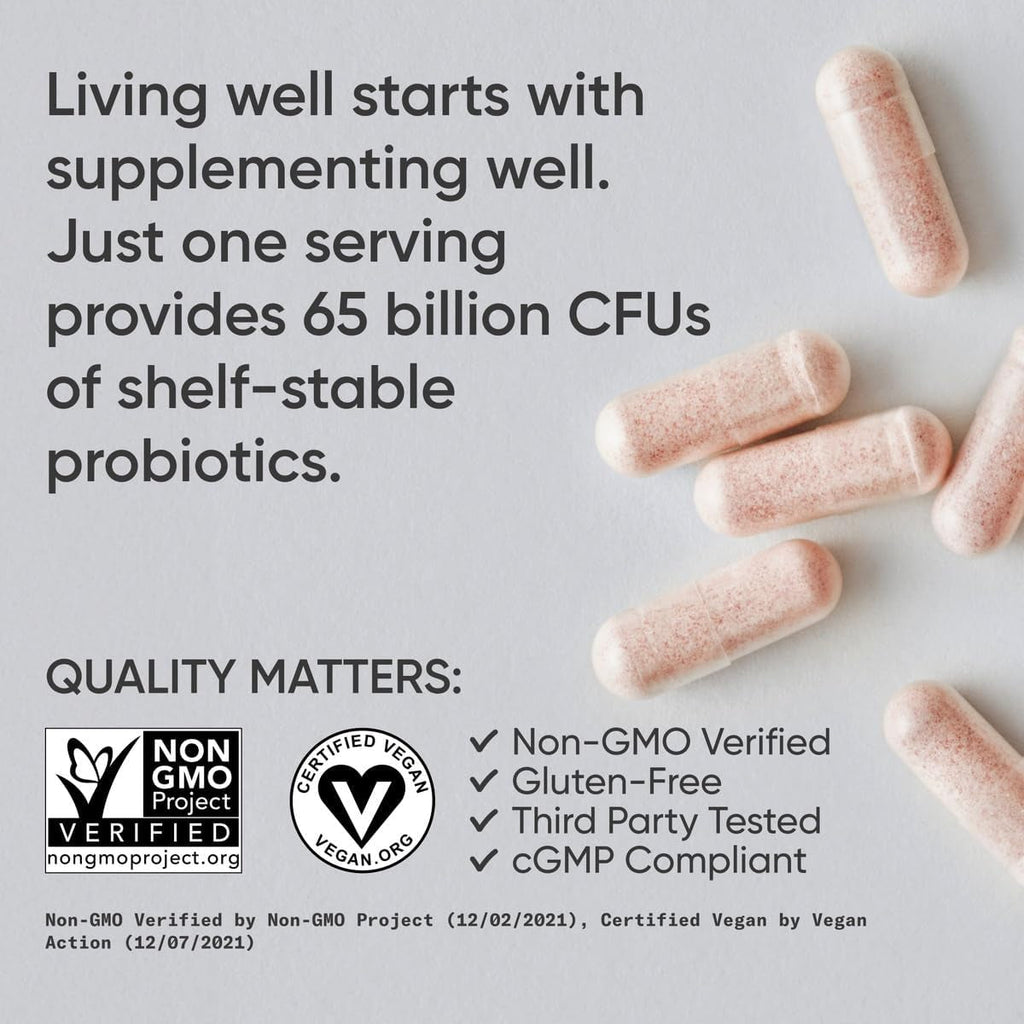 Sports Research Women'S Probiotics with Prebiotics, 65 Billion CFU - Vegan Capsules for Gut Health & Digestive Support, Probiotics for Women with Cranberry - Non-Gmo Verified & Gluten Free - 30 Count