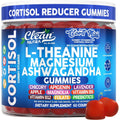 Clean Nutra Cortisol Supplement Gummies L-Theanine Magnesium Ashwagandha Apigenin Vitamin B6 Sleep and Calm Support Lavender Chicory Prebiotic Advanced Gummy Formula