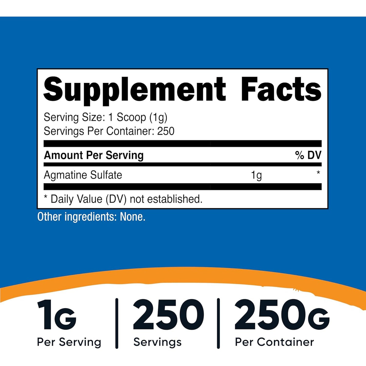 Nutricost Pure Agmatine Sulfate Powder - 250 Grams