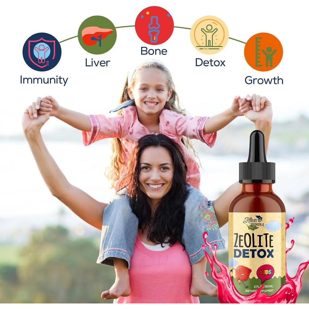 Zeolite Detox for Kids - Detox Supplement, Gentle & Natural & Sweet-Tasting, Contains Clinoptilolite Zeolite, Vitamin C, Magnesium, and Zinc,60Ml