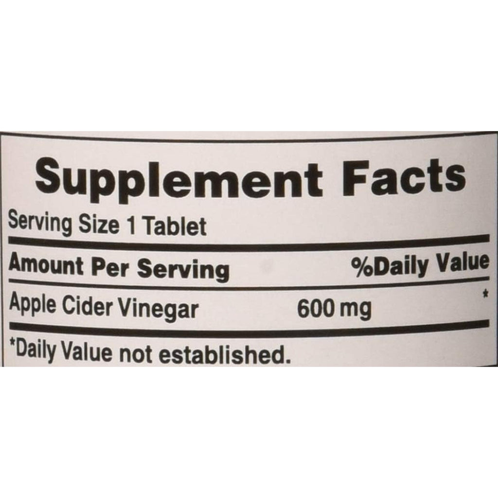 Puritan'S Pride Apple Cider Vinegar 600 Mg, Vegetarian Dietary Supplement, 6 Month Supply, 200 Tablets (Packing May Vary)