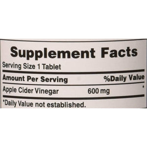 Puritan'S Pride Apple Cider Vinegar 600 Mg, Vegetarian Dietary Supplement, 6 Month Supply, 200 Tablets (Packing May Vary)