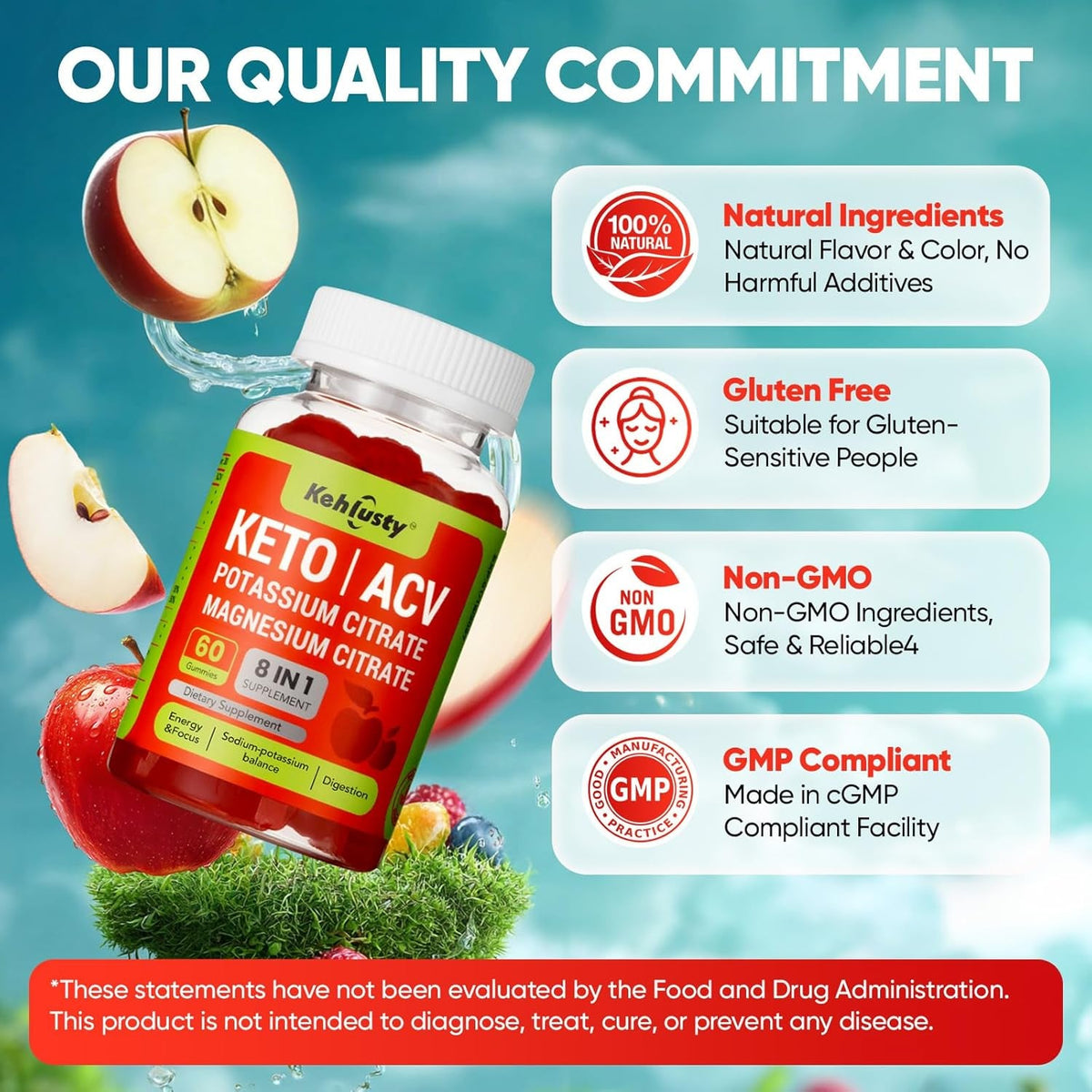 Keto ACV Gummies Advanced for Weight Loss Support, 8-In-1 Keto Apple Cider Vinegar Gummies with B12, Electrolytes, Beet Root & Pomegranate | Supports Digestion, Metabolism & Weight Management