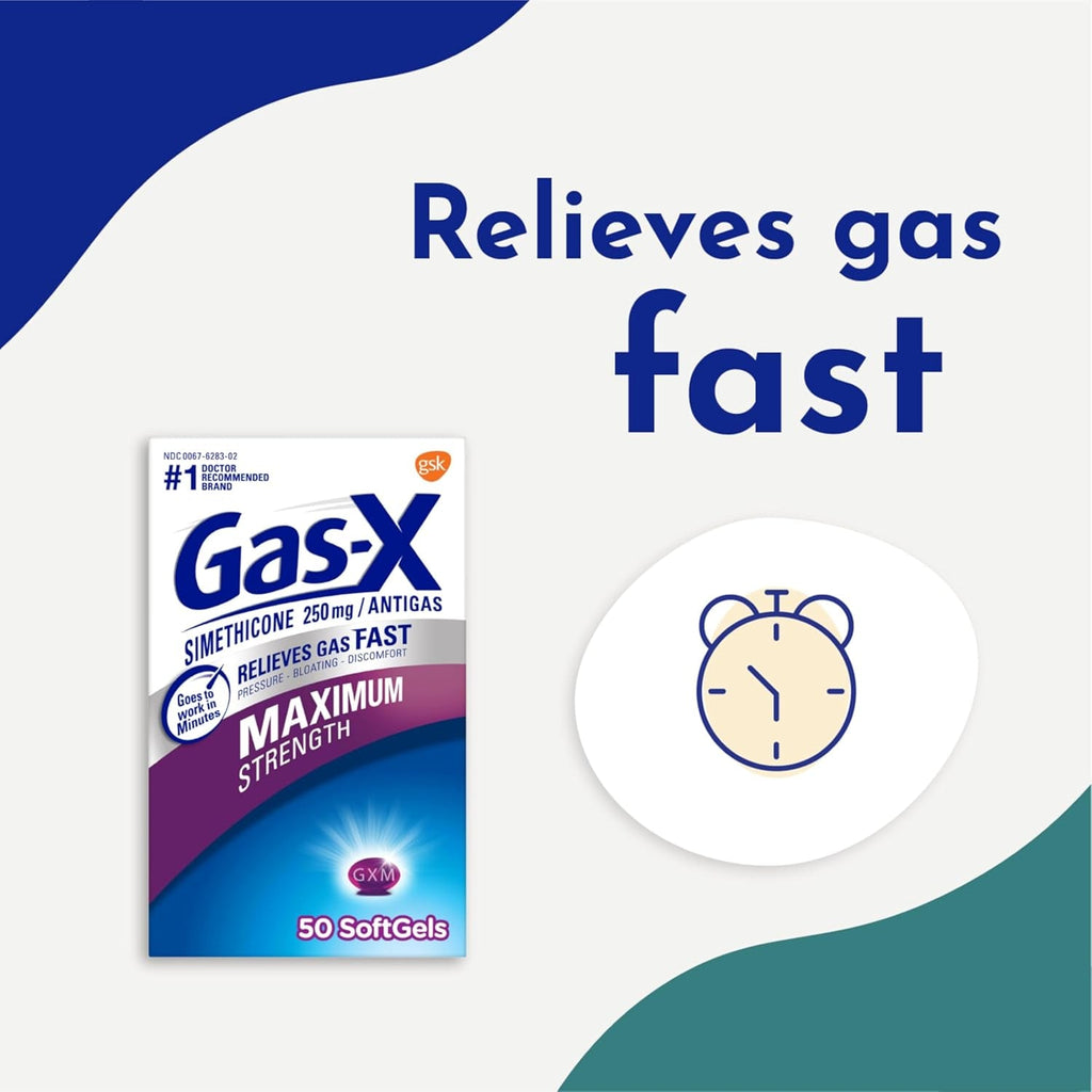 Gas-X Maximum Strength Gas Relief Softgels with Simethicone 250 Mg - 30 Count