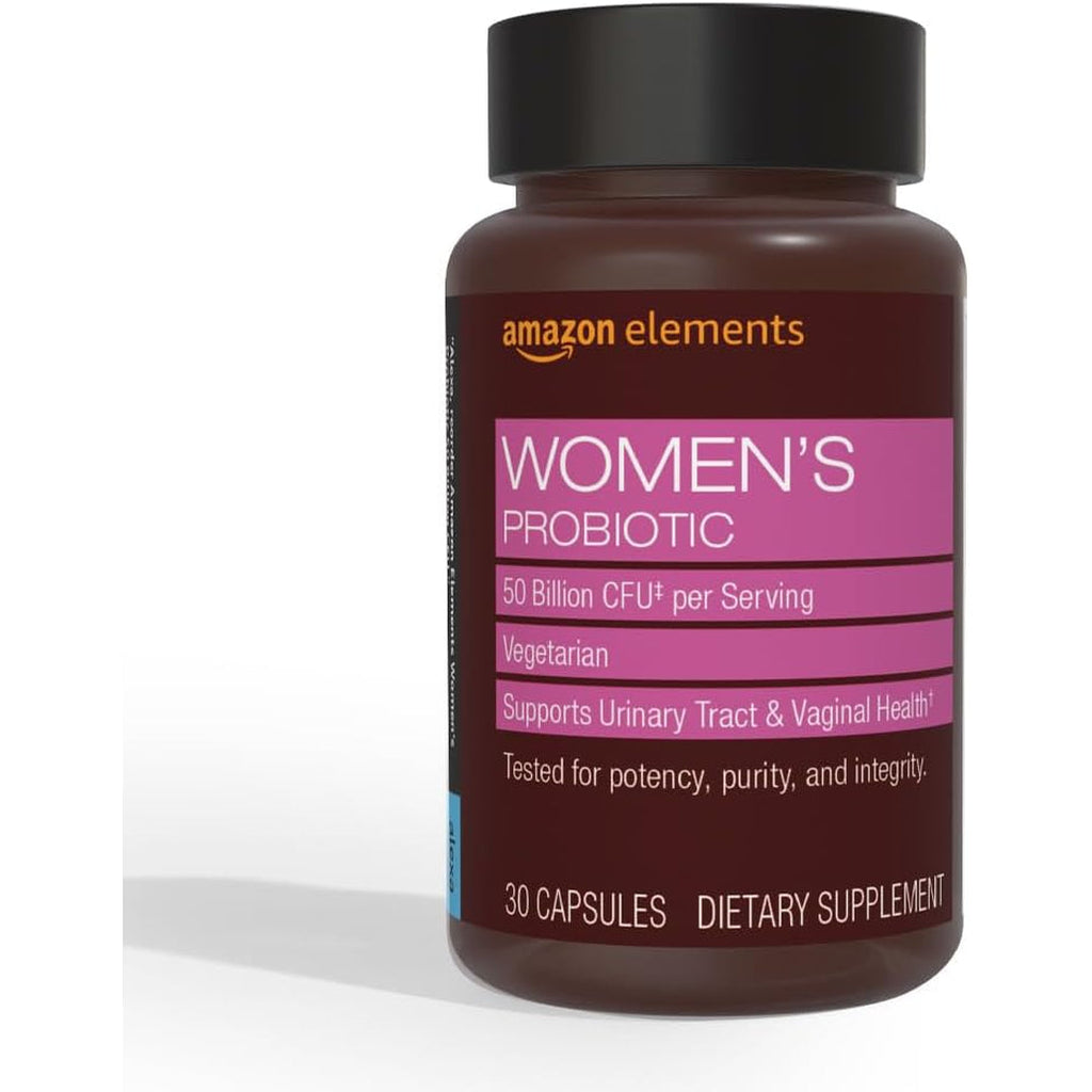 Amazon Elements Women'S Probiotic, 50 Billion CFU, 7 Strains Blend, Supports Urinary & Vaginal Health, 30 Capsules