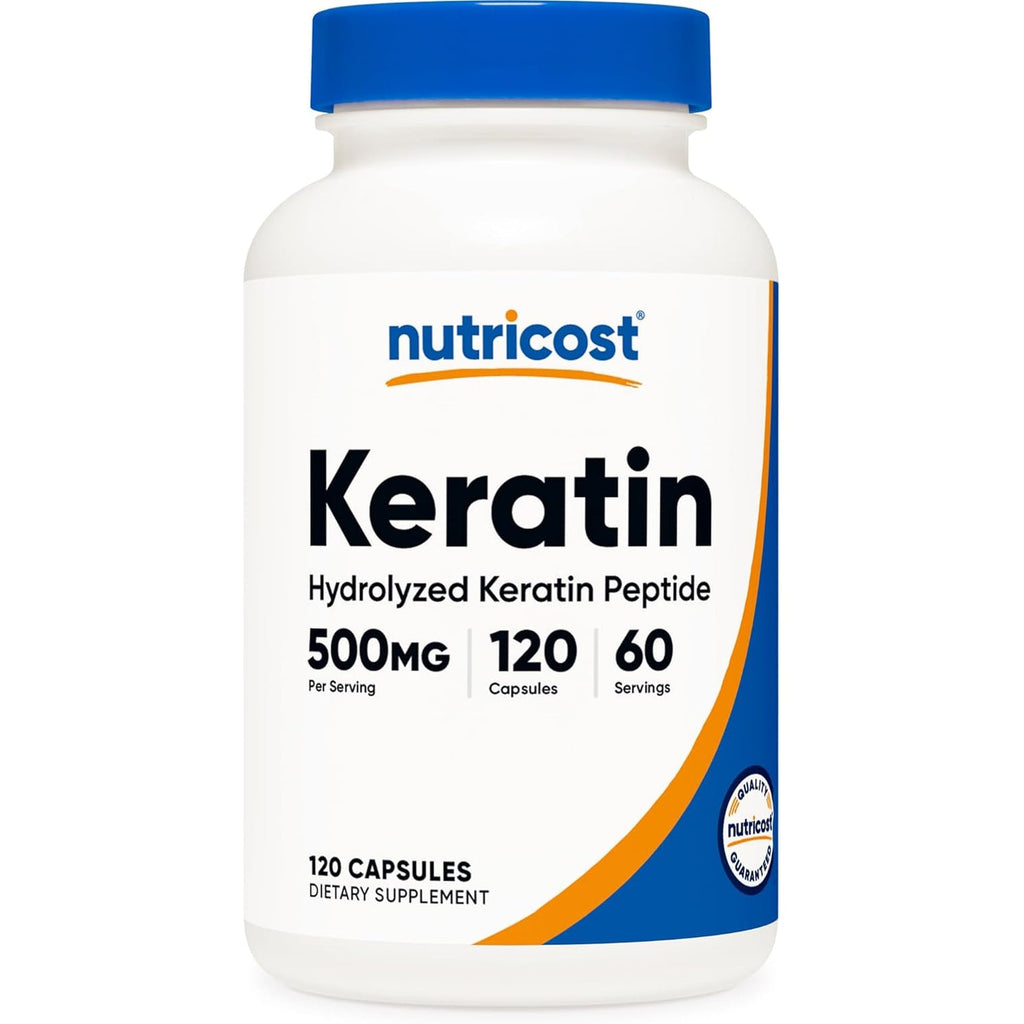 Nutricost Keratin Hydrolized Peptide Capsules - 500MG, 120 Capsules (60 Servings) - Non-Gmo, Gluten-Free Formula