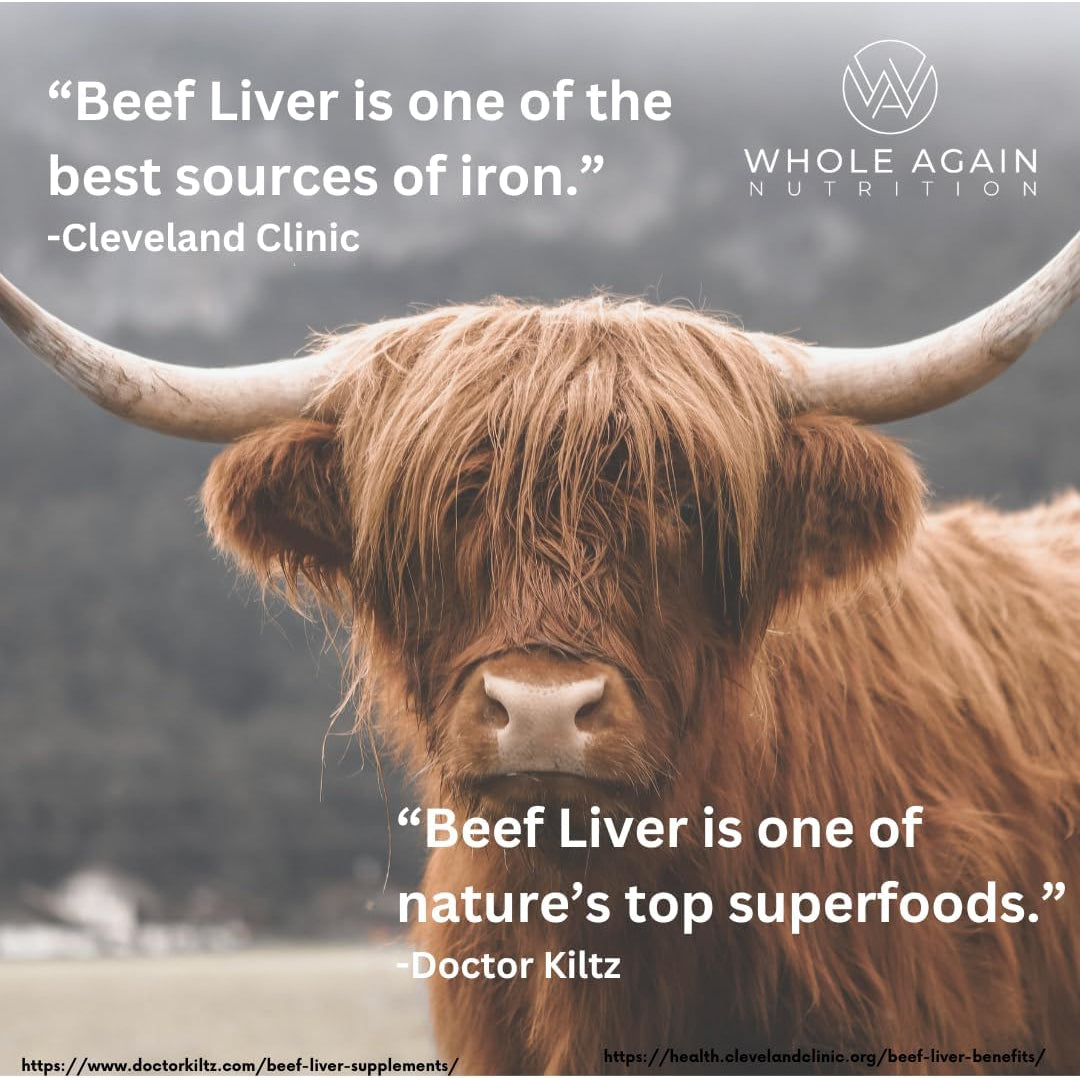 Grass Fed Beef Liver Capsules - 100% Pasture Raised - No Fillers or Flow Agents - 120 Count 3,000Mg Serving - 30-Day Supply - Iron and Energy - Grass Fed Desiccated Liver Supplement