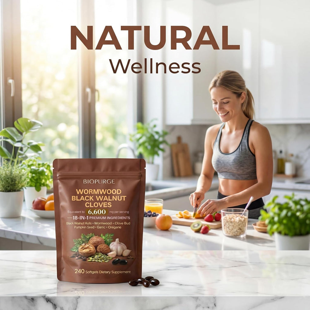 BIOPURGE Wormwood Black Walnut Softgels – 18-In-1 Premium Herbal Complex, with Clove, Garlic, Turmeric, Pumpkin Seed, Oregano, Berberine, Digestive & Gut Balance Support
