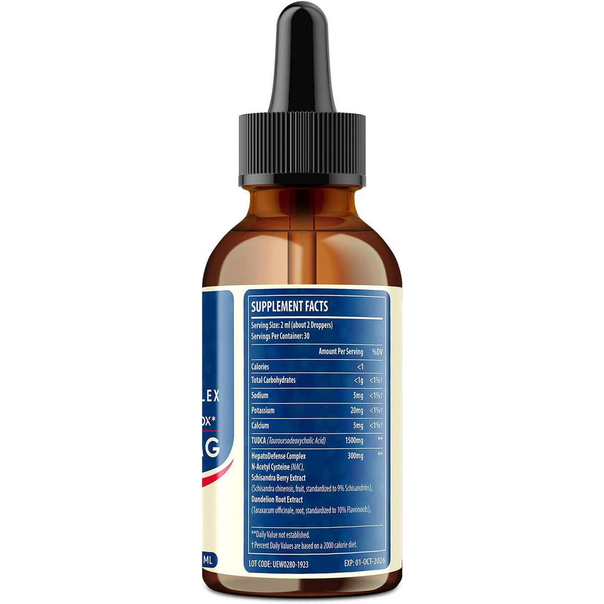 TUDCA Liver Support Drops 1800Mg - Powerful Liver Supplement with Bile Salts, NAC, Schisandra and Dandelion, Liver Detox & Repair - Fast-Absorbing, Sugar-Free, Alcohol-Free – 2 Fl.Oz