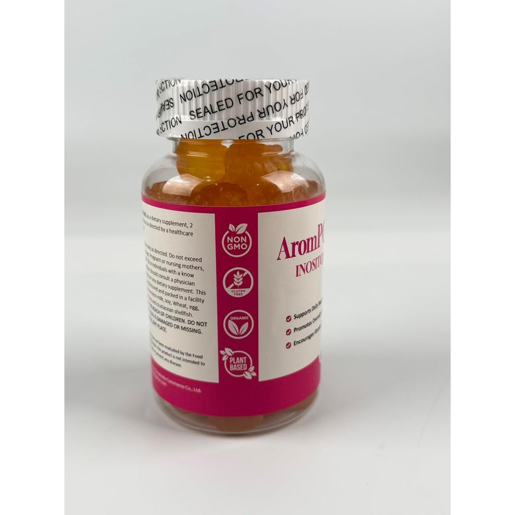 Arompcoslife Inositol Gummies for Women, 60 Count, Myo-Inositol Supplement with Folate & Vitamins B6 & B12, Supports Daily Wellness, Orange Flavor